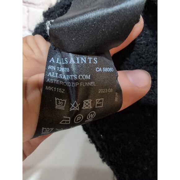 All Saints Asteroid Zip Funnel Neck Sweater Black Size M Men's - Picture 14 of 16